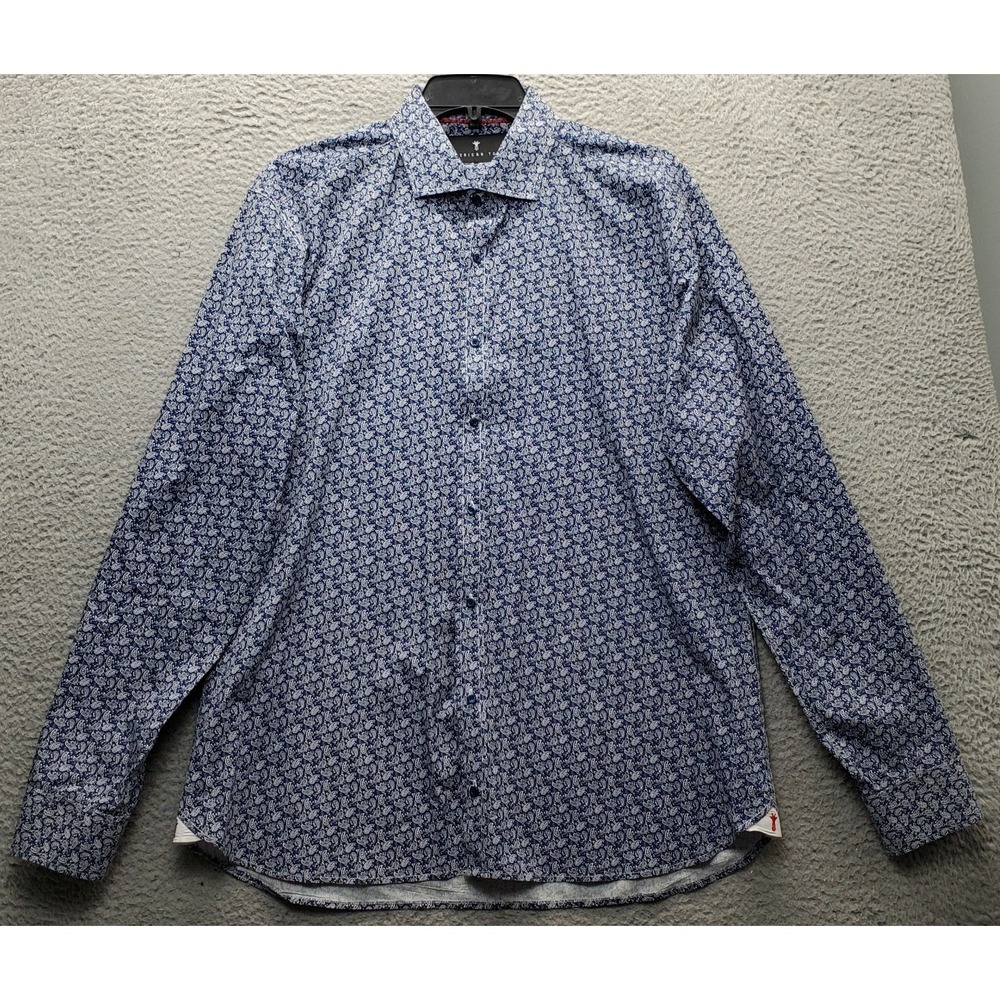 American Shirt Mens XL Tall Multicolor Paisley Comfort Long Sleeve Button Up EUC